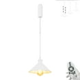 thumbnail image 1 of FSLiving Adjustable Height J Type Track Lighting Modern White Iron Cone Shade, Smart Edison Bulbs, 2200K-6500K Track Mount Rustic Cottage Style with Timer Decorate for Dinning Table Top Kitchen, 1 of 9