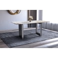 thumbnail image 2 of LeisureMod Astra Series Modern Rectangular 62” Dining Table with Sintered Stone Wide Top and Stainless-Steel Base in White Grey, 2 of 10