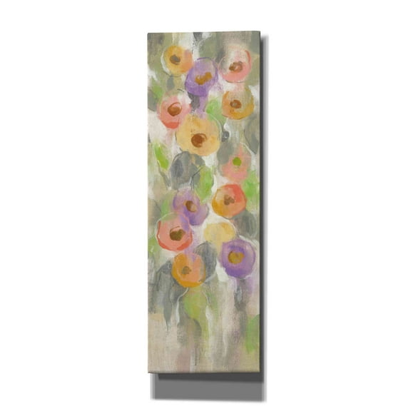 Epic Graffiti 'Dreamy Flowers II' by Silvia Vassileva, Canvas Wall Art, 12"x36"