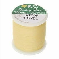 The Beadsmith KO Nylon Beading Thread, Yellow Color, Japanese Pre-Waxed 100% Nylon, 330TEX, Tangle Resistant Knotting Cords, 50m /55 yds Spool, Use for Seed Bead Projects, Loom Work & Bead Weaving