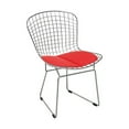 thumbnail image 5 of Mod Made Modern Chrome Wire Dining Side Chair With Faux Leather Seat Cushion (White), 5 of 9