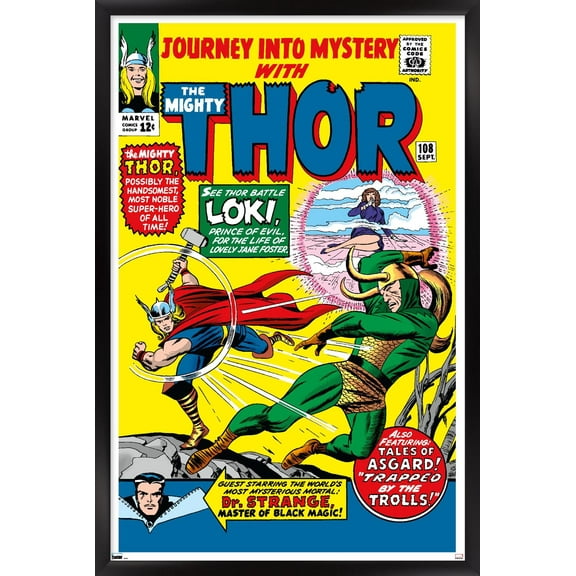 Marvel Comics - Loki - Journey Into Mystery #108 Wall Poster, 14.725" x 22.375", Framed