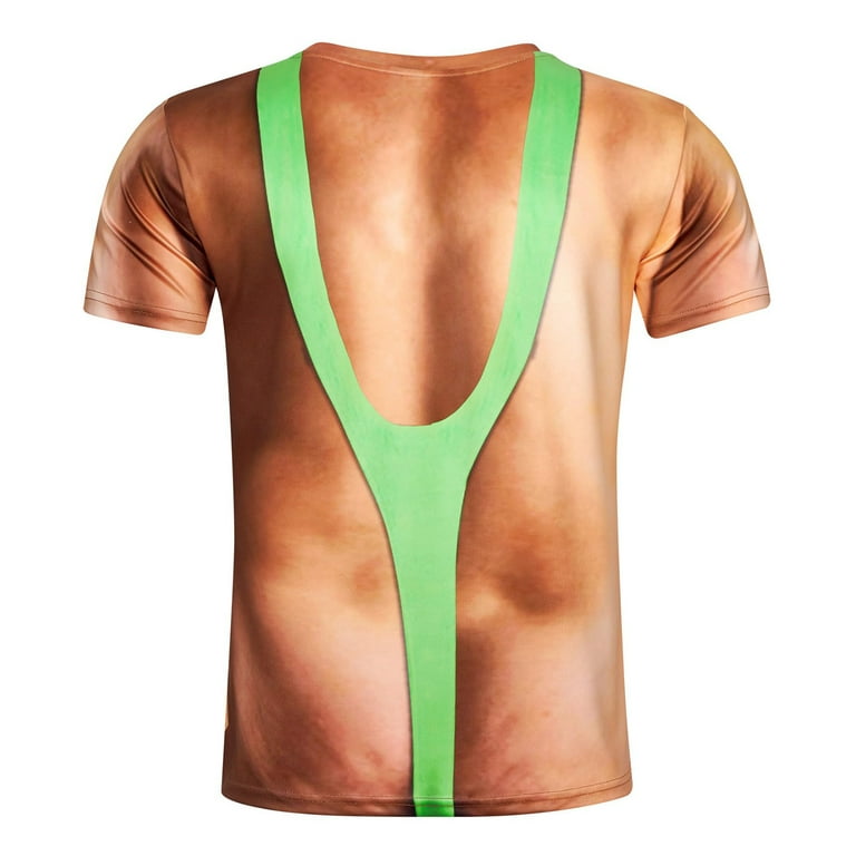 Men's 3d T-shirt Bodybuilding Simulated Muscle Shirt Nude Skin Chest Muscle  Tee Shirt A