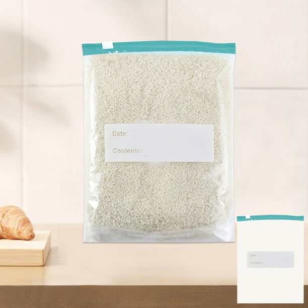 Pisexur Batería de cocina Bolsa de almacenamiento de grado alimenticio, bolsa sellada con cierre deslizante, bolsa con cremallera para almacenamiento refrigerado, bol para la cocina del hogar