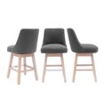 thumbnail image 4 of Costaelm Amelie 26" Upholstered Swivel Counter Height Bar Stools (Set of 3), Gray, 4 of 4