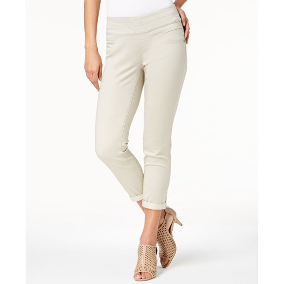 Style & Co Rolled Hem Skinny Pants Stonewall 18