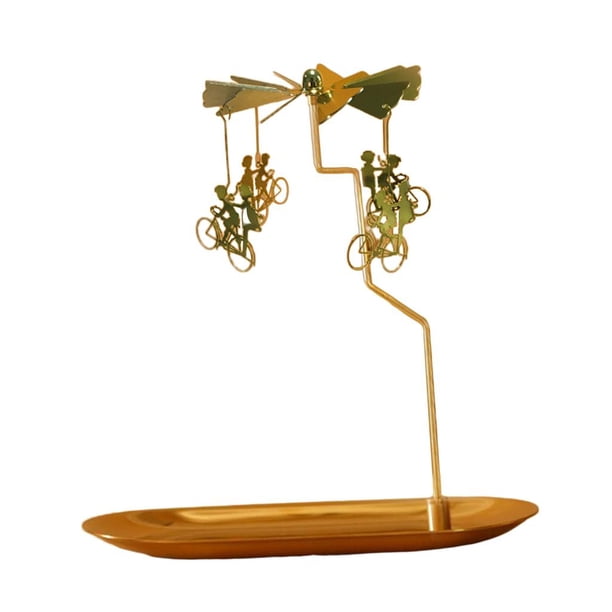 Portavelas, decoración térmica giratoria para velas aromáticas, vela giratoria Bicicleta Mujer Hombre