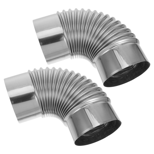 unbranded 2Ud Tubo Para Ventilación De Con Codo Flexible En Inoxidable Para Instalación Fácil