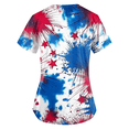 thumbnail image 4 of 250 Anniversary USA 4th of July Medical Scrub Tops for Women V-Neck Short Sleeve Scrubs Blouses Patriotic Nurse Uniform with Pockets 01-Navy XL, 4 of 5