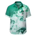 thumbnail image 4 of HOWPAY Oversized Shirts for Men Short Sleeve Button up Hawaiian Floral Print Tops Beach Holiday Casual Regular Fit Comfy Summer Clothes Green S, 4 of 4