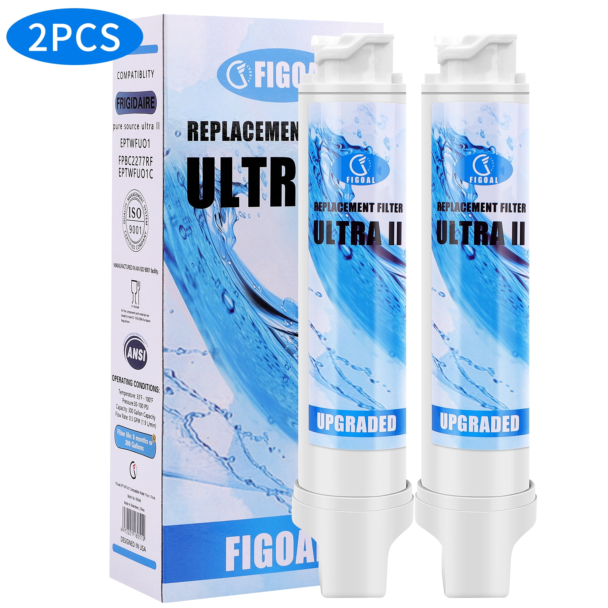 Figoal Replacement Refrigerator Water Filter Compatible With Eptwfu01 Pure Source Ultra Ii Pure Source Ultra 2 Refrigerator Water Filter And Ice Filter 2 Pack Walmart Com Walmart Com