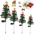 thumbnail image 6 of Moclever 4Pack Outdoor Solar Christmas Tree Lights, Christmas Lights Garden Decorations with Constant and Flashing Modes IP65 Waterproof for Pathway Patio Landscape, 6 of 11