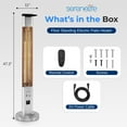 thumbnail image 7 of SereneLife Outdoor Electric Patio Heater - 1500W High-Efficiency Infrared Heating, Remote Control Standing Heater with Aluminum Reflector, Waterproof Design, IP65 Approved, Quiet Operation, 7 of 7