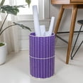 thumbnail image 3 of happimess Cecil Modern 4.13-Gallon Faux Wicker Cylinder Waste Basket, Purple/White, HPM1100E, 3 of 8