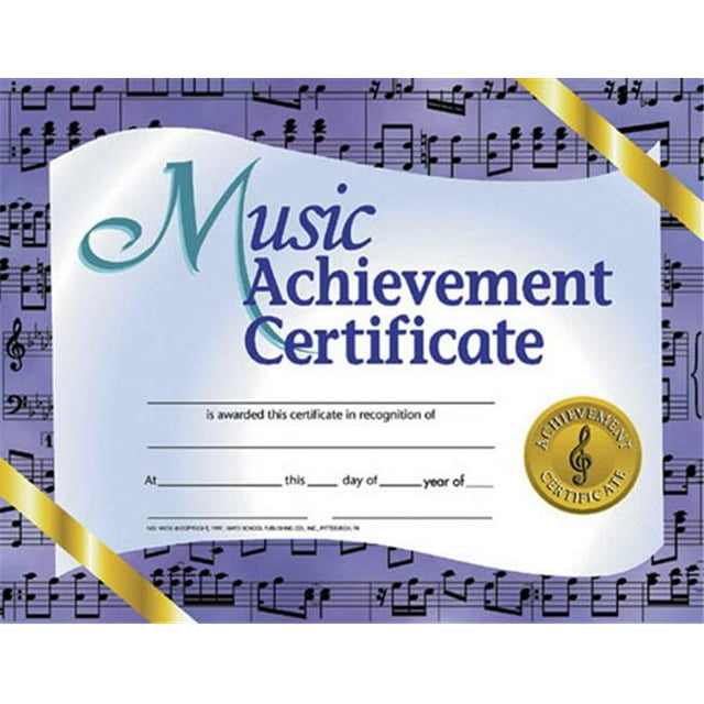 Hayes École Édition H-Va536 Certificats Réussite Musicale-36 / Pk 8-1/2 X 11