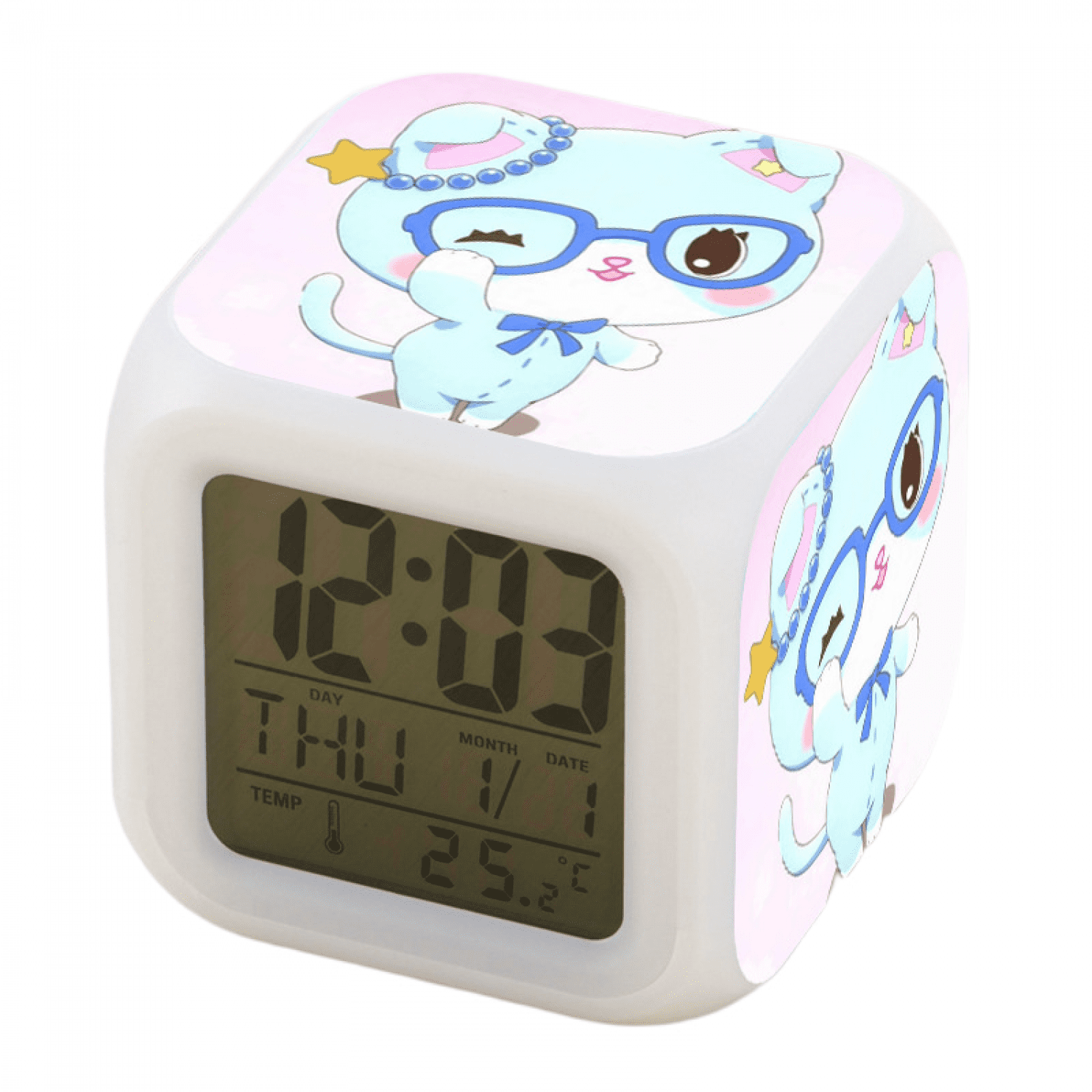JUSTUP Alarm Clock For Kids, Digital Alarm Clock Cube Wake Up Clocks