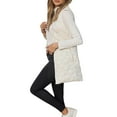 thumbnail image 3 of CUZIBR Winter Coats For Women Quilted Padded Thick Warm Long Vest Stand Collar Zipper Sleeveless Jacket With Pockets Loose Fit Outerwear Fall Fashion Winter Clothing,Beige,L, 3 of 7