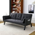 thumbnail image 2 of BSHTI 70 inch Multi Functional Cotton Sofa Couch,linen sofa bed with Cup Holder and Side Storage for Livingroom, 2 of 9