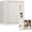 White, variant on Lockable Metal Storage Cabinet with Shelf, Vertical Steel Organizer Locker for Employees, Black Side Table
