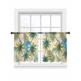 thumbnail image 7 of Tropical Plant Sheer Curtains 54 Inch Length 2 Panels Set, Summer Watercolor Boho Green Palm Tree Beige Voile Window Treatment Rod Pocket Short Kitchen Curtains Drapes for Bedroom 52"x54"x2, 7 of 7