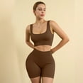 thumbnail image 3 of Sevpuikl Women's Seamless Yoga Tank Top High Waist Tummy Control Shorts 2 Pieces Set Solid Color for Workout Gym(Coffee,L), 3 of 6