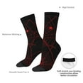 thumbnail image 4 of Hirioo Red Spider On The Web Pattern Adult Middle Tube Socks Breathable Sock Non-Pilling,Contrasting Color Design, 4 of 6