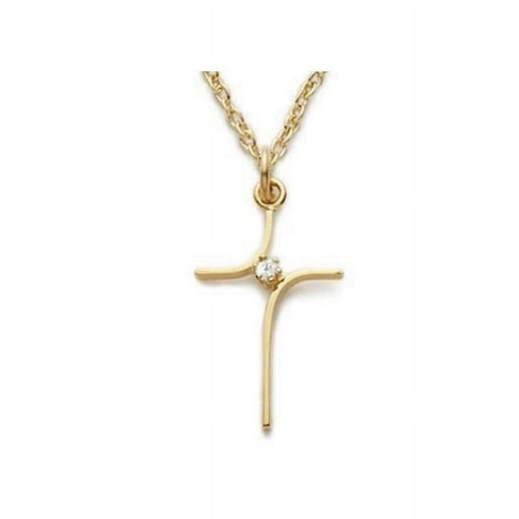 Mcvan J9234 18 in. Chain Gold Over Sterling Silver Cross Boxed