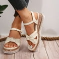 thumbnail image 4 of Mepaouo Espadrille Dressy Wedge Sandals Women's Platform Casual Summer Slip on Shoes with Ankle Strap, 4 of 7
