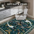 thumbnail image 5 of Chair Mat for Hardwood & Tile Floor 36"x48",Modern Boho Floral Dark Green Computer Rolling Chair Mat Carpet Under Desk Non Slip Insect Print Gaming Rug Low-Pile Large Protector Mat, 5 of 7