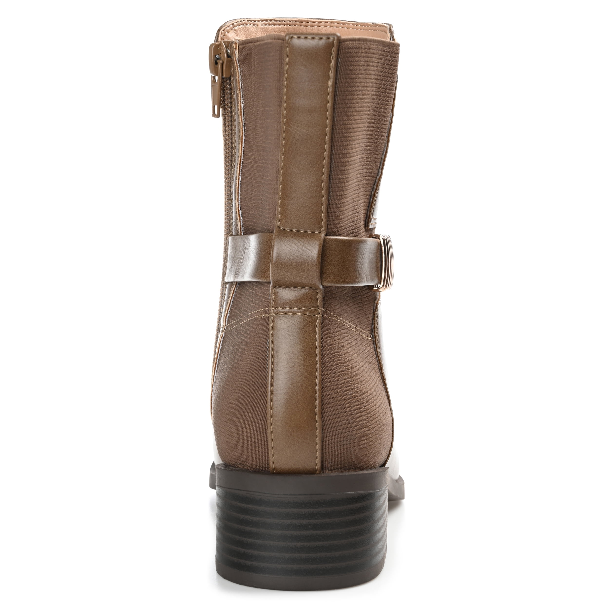 Journee Womens Aubrie Inside Zip Stacked Heel Booties, Widths Available