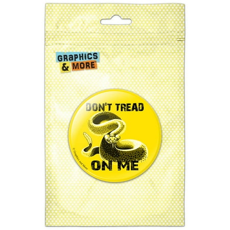 

Yellow Gadsden Don t Tread on Me Rattlesnake Refrigerator Button Magnet