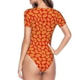 thumbnail image 4 of Easygdp A Big Hot Dog Women's One-Piece Swimsuit Slim Fit Crew Neck Bodysuit Athletic Swimwear with Concealed Buckle - Medium, 4 of 9