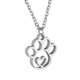 thumbnail image 2 of Collar para Mujer Huella de Gato Perro y Animales LuckyLy de Acero Inoxidable plateado UNITALLA, 2 of 8