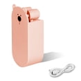 thumbnail image 4 of Pequeño ventilador de escritorio portátil portátil plegable USB doble cabezal de doble cabeza eléctrica fuerte con batería de recarga para el aeroplano de oficina largo viaje rosa 3000 mA Methold HA012735-01B, 4 of 7