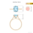 thumbnail image 4 of ANGARA Natural Prong-Set Cushion 2.45 ct Aquamarine Solitaire Ring in 14K Rose Gold for Women (Size-10x8mm) | March Birthstone, Birthday, Anniversary, Jewelry Gift for Women | Natural Aquamarine Ring, 4 of 9