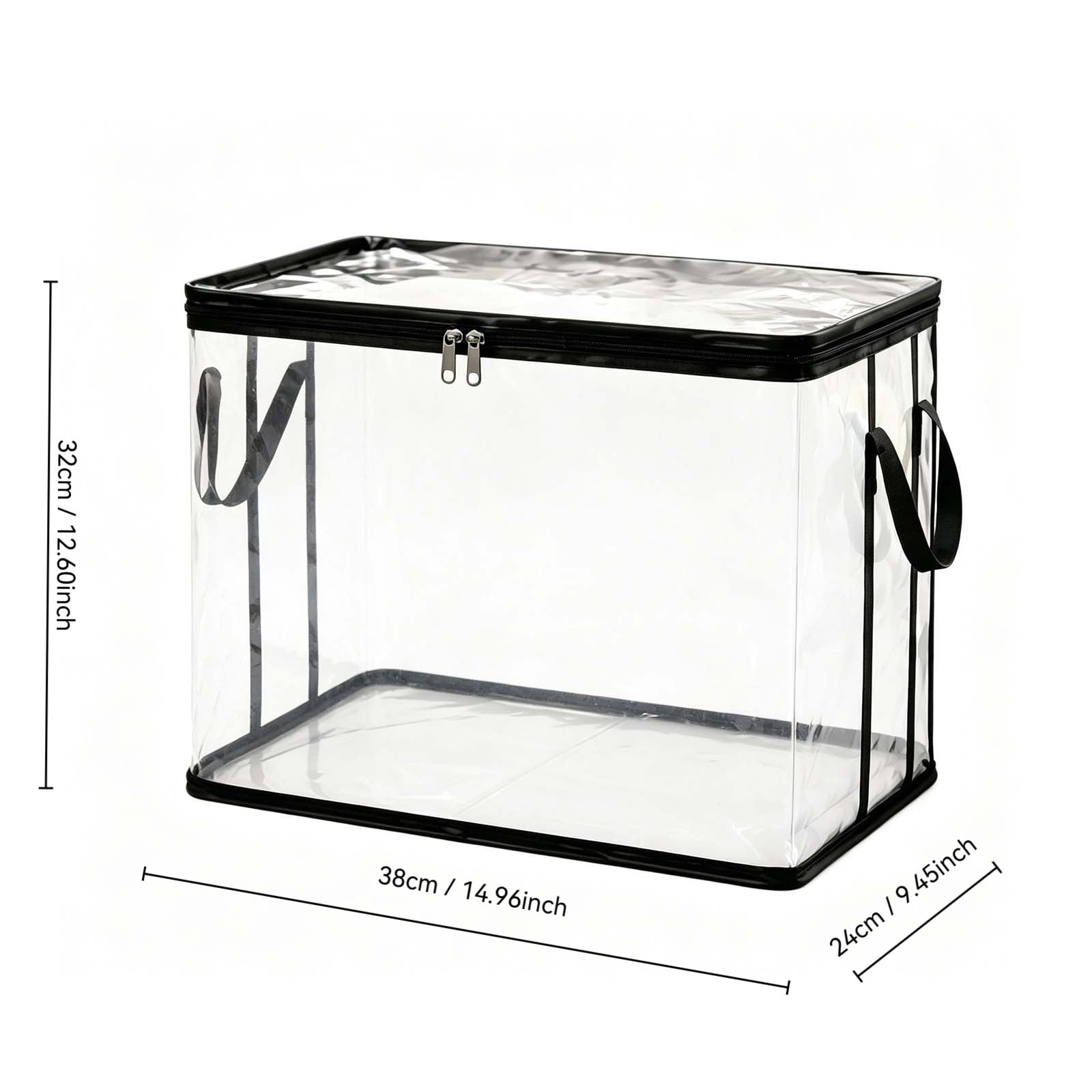 Heavy Duty Clear Storage Bins with Lids, Reinforced Handles & Heavy-Duty Zippers Moving Boxes Totes for Clothes Packing, Dorms, College Supplies, Clear