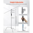 thumbnail image 4 of Stainless Steel C Stand Max Height 10.83 ft/330 cm for Studio Lighting, Photography and Film, 4 of 11