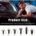 thumbnail image 2 of Yazoeia 146PCS Car Retainer Clips, 6 Popular Sizes Nylon Auto Push Pin Rivets Set with Fastener Remover, Trim Panel Fender Bumper Shield Fasteners, Push Retainers Clip Replacement Kit CJC912-115873, 2 of 6