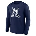 thumbnail image 2 of Men's Navy New York Yankees Fastball Long Sleeve T-Shirt, 2 of 3