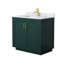 thumbnail image 5 of Wyndham Collection Miranda 36" Carrara&Wood Single Bathroom Vanity in White/Gold, 5 of 7