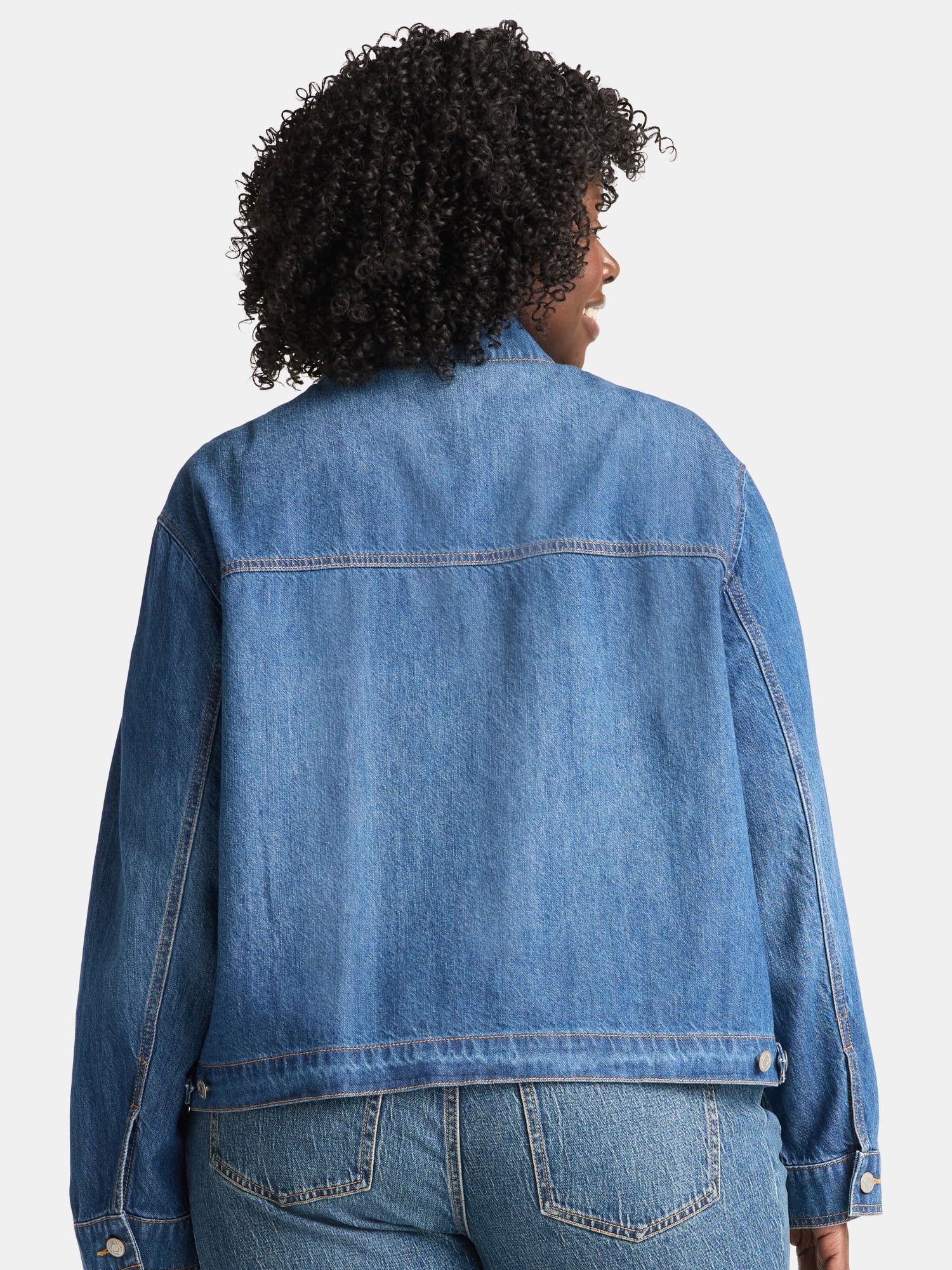 Terra & Sky Women's Plus Denim Utility Jacket, Sizes 0X-5X
