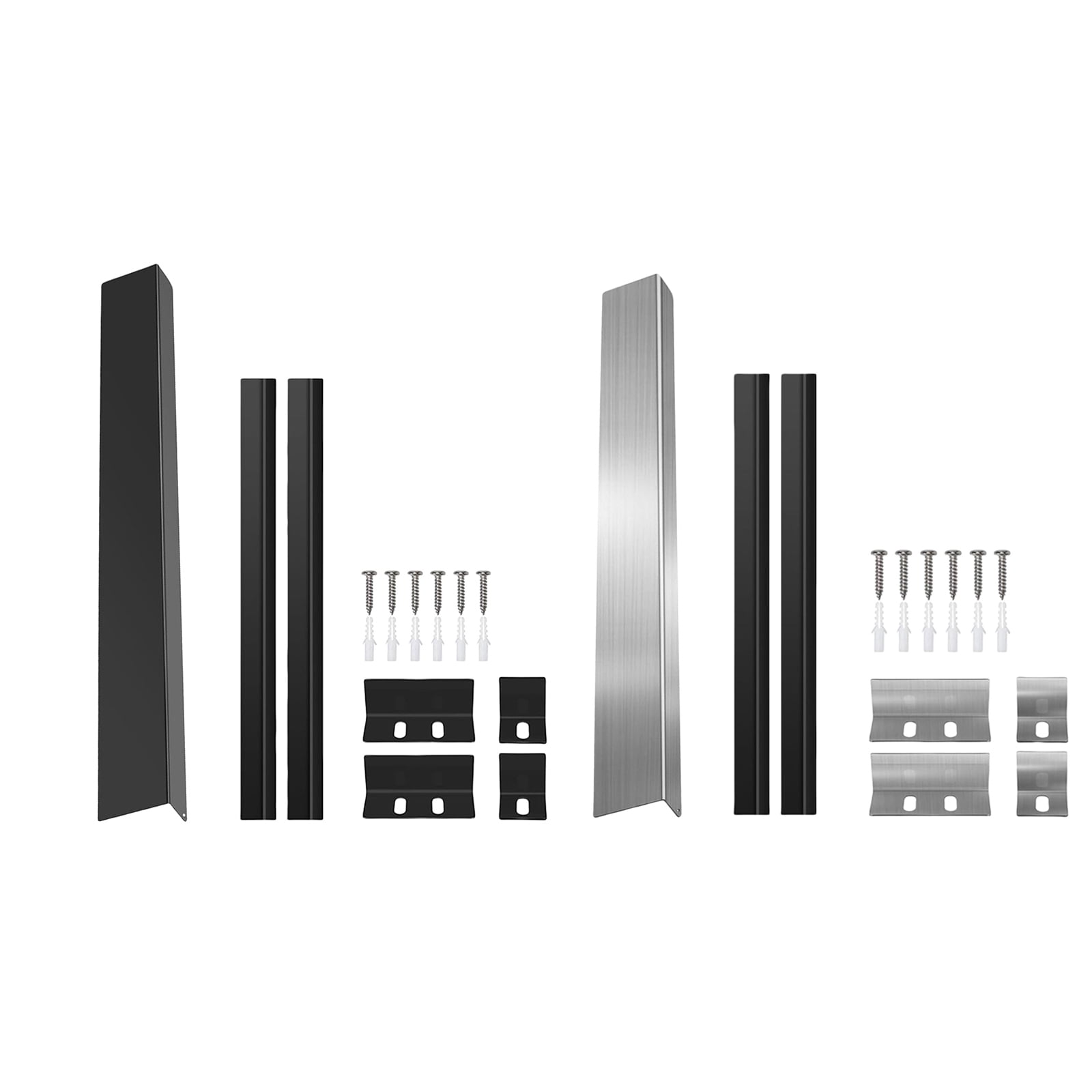 RUISINERY Slide-in Ranges Rear Filler Kits 30inch Trim Between Stove and Backsplash Universally for Stove Gaps Black/Silve