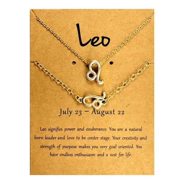 Collar para mujer, Joyas para mujer, Joyas para mujer, Conjunto de collar y pulsera de doce constelaciones, Collar con tarjeta de constelación, un collar