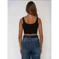 thumbnail image 3 of Fitted Crew Neck Cropped Tank Top, 3 of 4