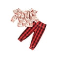 thumbnail image 2 of ZAXARRA Baby Girl?s Santa Claus Long Sleeve Tops and Plaid Long Pants Suit, 2 of 6