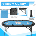 thumbnail image 3 of Homhum Oval Poker Table Foldable, 8 Players Folding Gaming Table, Texas Holdem Table w/Portable Oxford Bag, No Assembly Required, Blue, 3 of 8