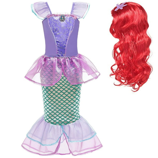 Little Mermaid Costume Ariel Dress for Grils Birthday Party Halloween