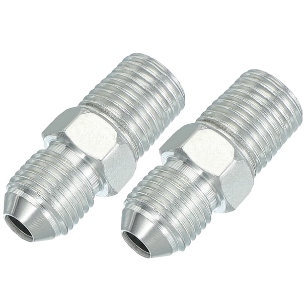 Conectores de Nipple Reductor Hexagonal Adaptador de Tubería 1/2 Macho 37° Flare JIC x 1/4 Macho NPT 2 Paquete