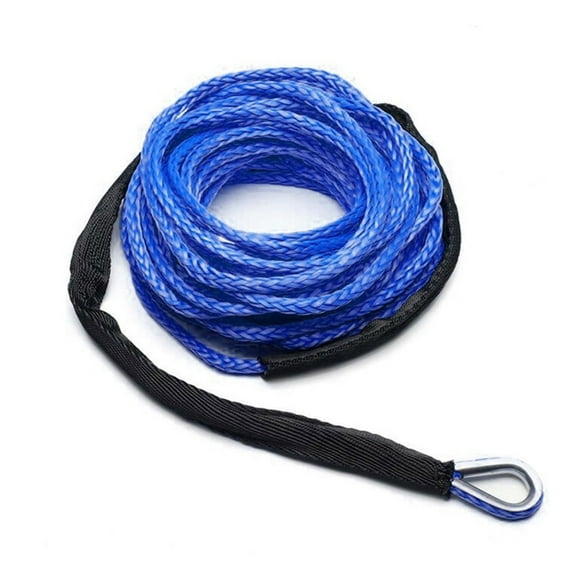 15m 6mm/7mm Towing Winch Cable Rope String Line Synthetic Fiber 5800lbs/7700lbs/9300lbs for ATV UTV SUV 4X4 4WD ,Durable & Safe