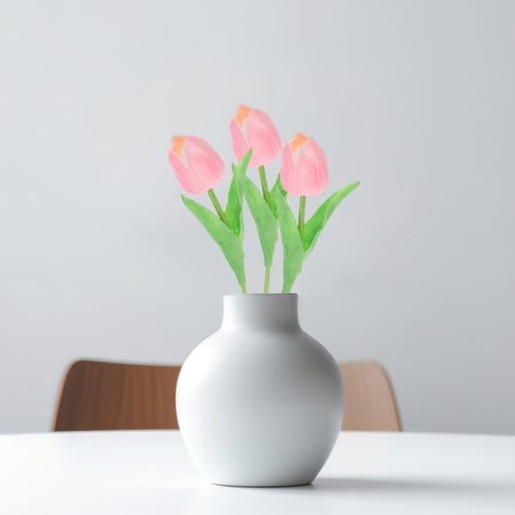 Minkissy Simulation Tulips Bouquet 10Pcs Pink for Wedding Ceremony and Commercial Space